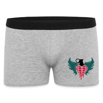 Grenade heart with wings - Men's Boxer Shorts - heather grey - Front