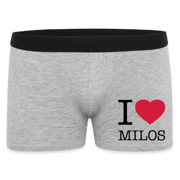 I LOVE MILOS - Men's Boxer Shorts - heather grey - Front
