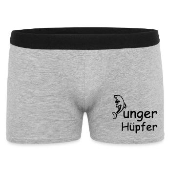 Junger Hüpfer Geschenk - Männer Boxer Shorts - Grau meliert - Vorne