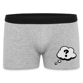 Comic Sprechblase Fragezeichen - Männer Boxer Shorts - Grau meliert - Vorne