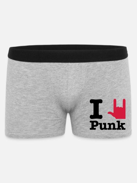 i love punk - Men's Boxer Shorts - heather grey