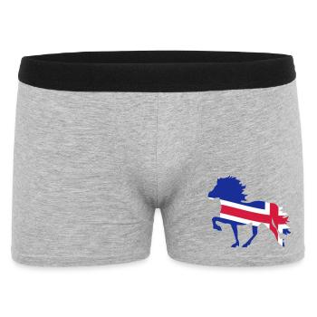 Drapeau islandais pour les chevaux - Boxer Homme - gris chiné - Devant