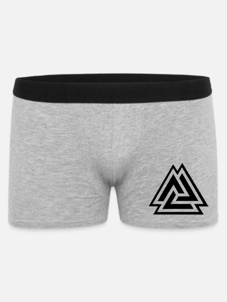 Valknut Knoten der Gefallenen in der Schlacht - Männer Boxer Shorts - Grau meliert