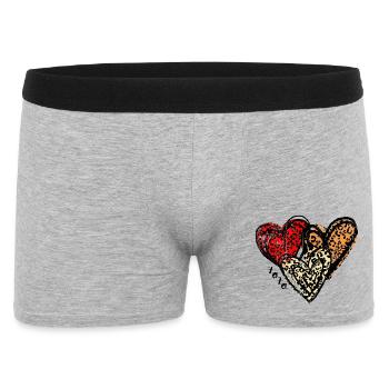 Leopard Hearts Trio - Männer Boxer Shorts - Grau meliert - Vorne