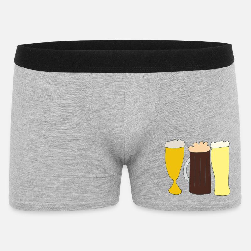 biersorten - Männer Boxer Shorts - Grau meliert