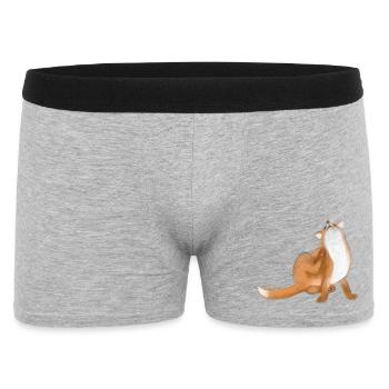 Kratzfuchs niedliche Tierzeichnung - Männer Boxer Shorts - Grau meliert - Vorne