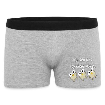 Schräge Vögel - Männer Boxer Shorts - Grau meliert - Vorne