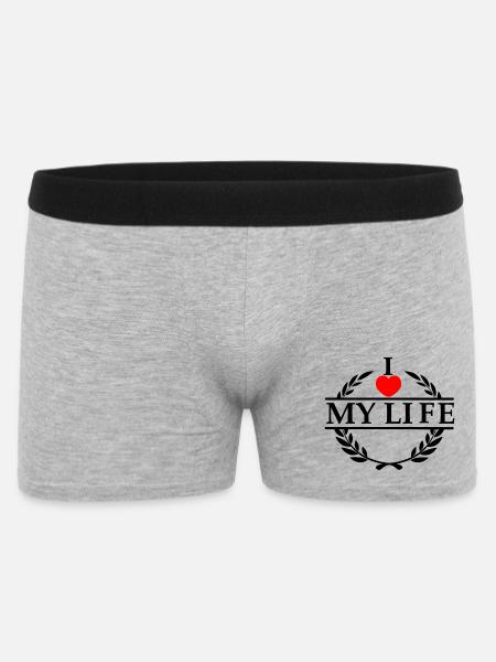 Elsker dit hjerte 020 - Boxer Shorts til mænd - grå meleret