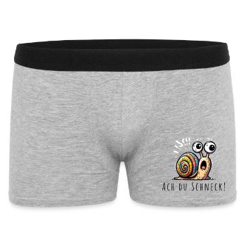 Ach du Schneck wortspiel - Männer Boxer Shorts - Grau meliert - Vorne