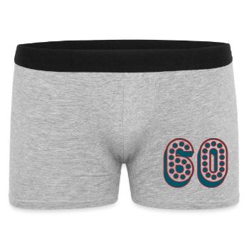 60. 60 YEARS. 60th ANNIVERSARY. 60TH BIRTHDAY. - Men's Boxer Shorts - heather grey - Front