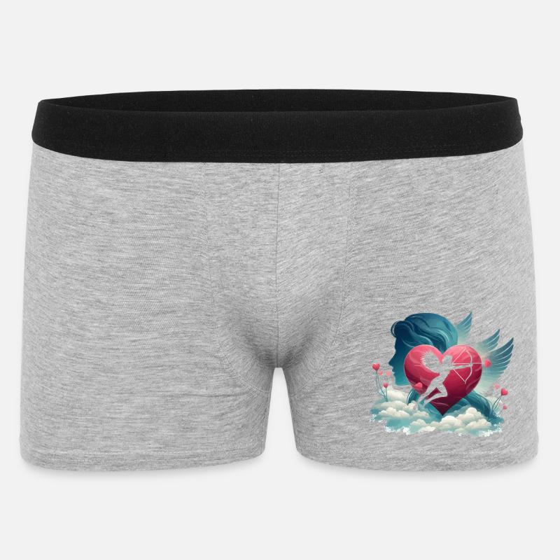 Amor Bogenschütze Herz Kunstwerk - Männer Boxer Shorts - Grau meliert