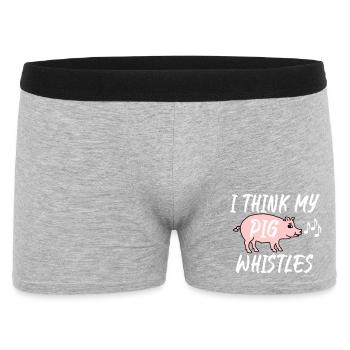 I think my pig whistles - Men's Boxer Shorts - heather grey - Front