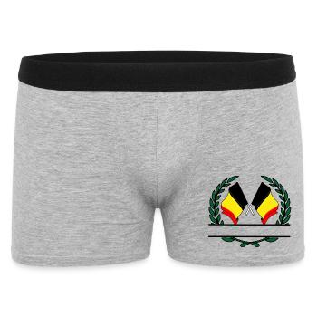 Drapeaux Belgique bannière couronne de laurier - Boxer Homme - gris chiné - Devant