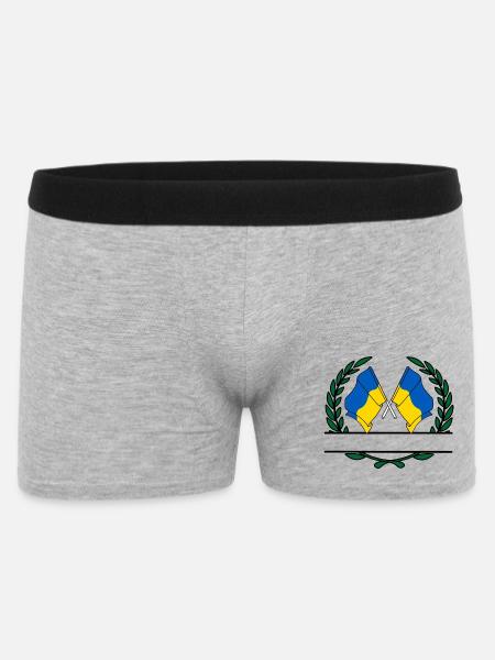 Flags Ukraine laurel wreath banner - Men's Boxer Shorts - heather grey