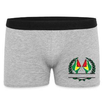 Drapeaux, bannière, couronne de laurier, Guyane - Boxer Homme - gris chiné - Devant