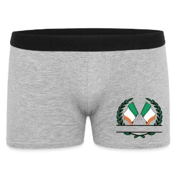 Drapeaux Irlande couronne de laurier bannière - Boxer Homme - gris chiné - Devant