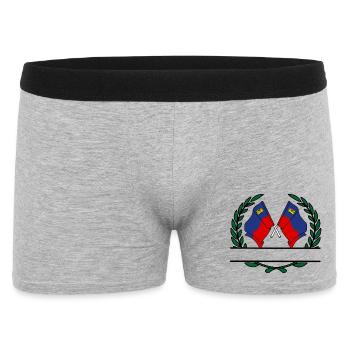 Drapeaux Liechtenstein couronne de laurier bannière - Boxer Homme - gris chiné - Devant