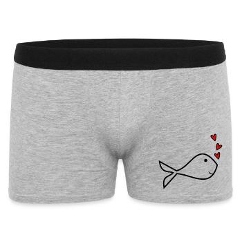 COEUR. MERCI. MAÎTRESSE. MAÎTRE. MERCI MAÎTRESSE. - Boxer Homme - gris chiné - Devant