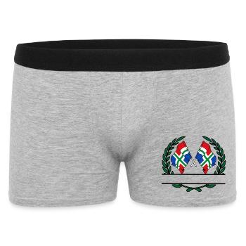 Flaggen Provinz Groningen Lorbeerkranz Banner - Männer Boxer Shorts - Grau meliert - Vorne