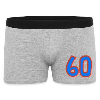 60. 60 YEARS. 60th ANNIVERSARY. 60TH BIRTHDAY. - Men's Boxer Shorts - heather grey - Front