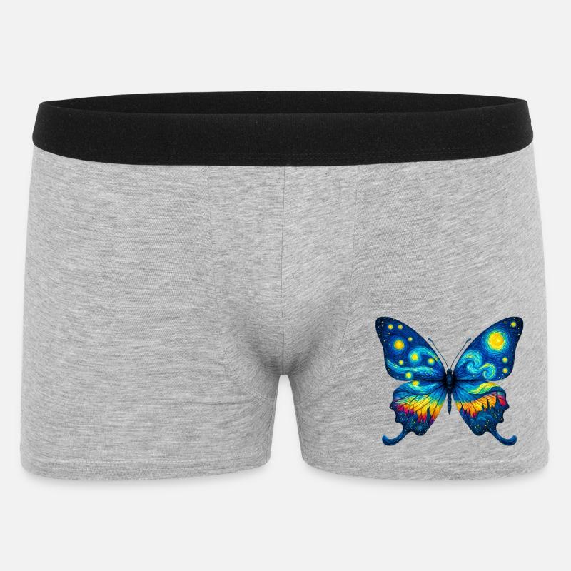Schmetterling - Männer Boxer Shorts - Grau meliert