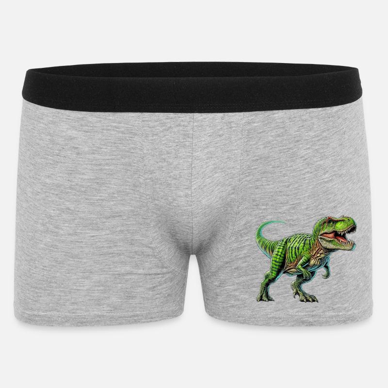 Dinosaurier - Männer Boxer Shorts - Grau meliert