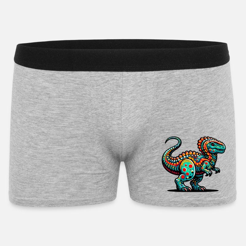 Dinosaurier - Männer Boxer Shorts - Grau meliert
