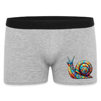 Schnecke - Männer Boxer Shorts - Grau meliert - Vorne