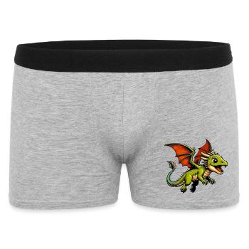 Drache - Männer Boxer Shorts - Grau meliert - Vorne