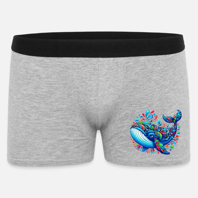 Wal - Männer Boxer Shorts - Grau meliert