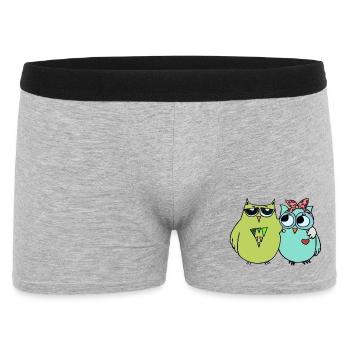 Amitié colorée avec les chouettes - Boxer Homme - gris chiné - Devant