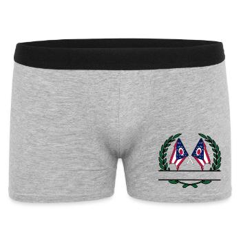 Flaggen USA Ohio Lorbeerkranz Banner - Männer Boxer Shorts - Grau meliert - Vorne
