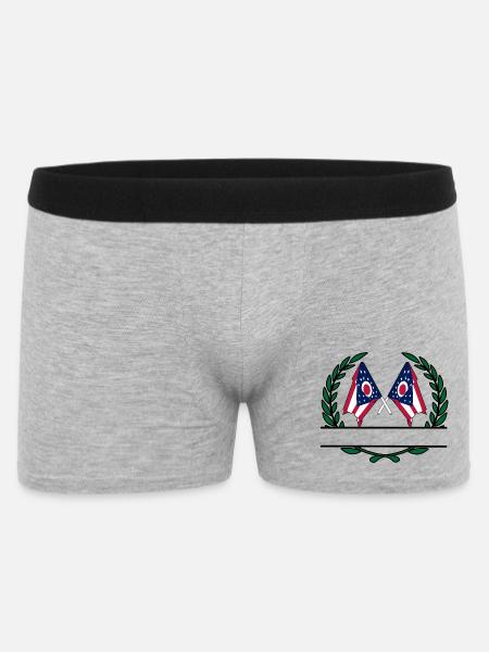 Flags USA Ohio laurel wreath banner - Men's Boxer Shorts - heather grey