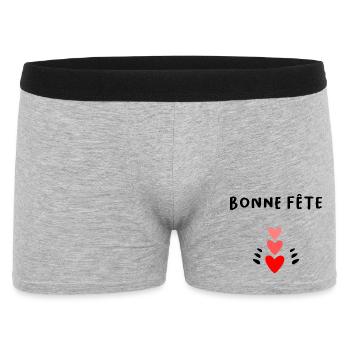 PAPA. FÊTE DES PÈRES. BONNE FÊTE PAPA. BONNE FÊTE. - Boxer Homme - gris chiné - Devant