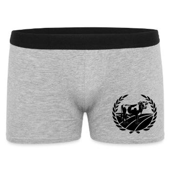 Milchkuh in Landschaft mit Lorbeerkranz - Männer Boxer Shorts - Grau meliert - Vorne