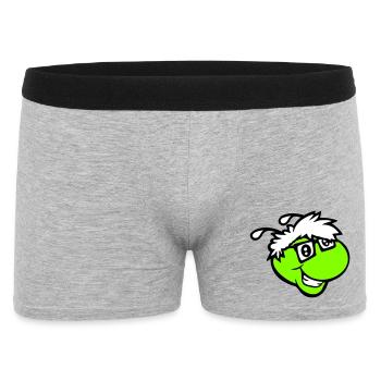 Nerd Raupe Intelligent Geek Wurm Hornbrille schlau - Männer Boxer Shorts - Grau meliert - Vorne