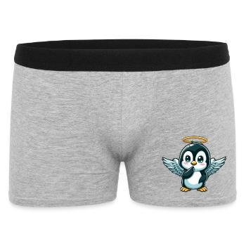 Mignon pingouin ange halo dessin animé ailes - Boxer Homme - gris chiné - Devant