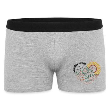 Adventure Awaits – Inspired by 70s Travel Posters - Men's Boxer Shorts - heather grey - Front