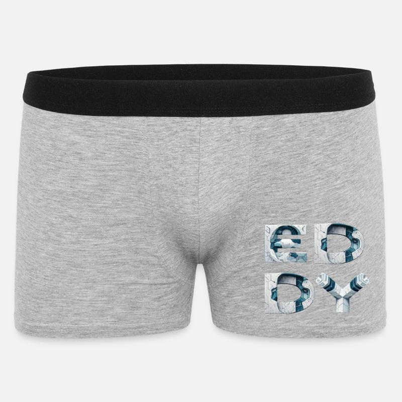 Eddy Cracked Glyphs - Männer Boxer Shorts - Grau meliert
