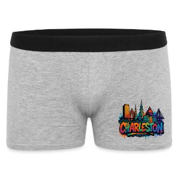Charleston Skyline Graffiti - Men's Boxer Shorts - heather grey - Front