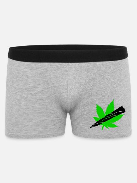 Neon Cannabis Leaf Graphic - Men's Boxer Shorts - heather grey