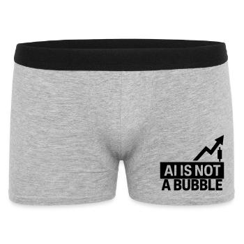 AI Is Not a Bubble - Men's Boxer Shorts - heather grey - Front