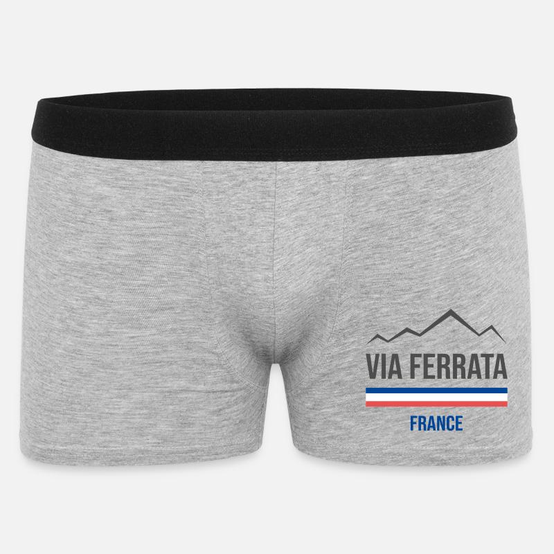 Klettersteig Frankreich - Männer Boxer Shorts - Grau meliert