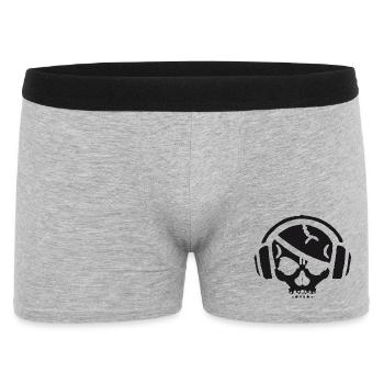 Crâne avec casque - Boxer Homme - gris chiné - Devant