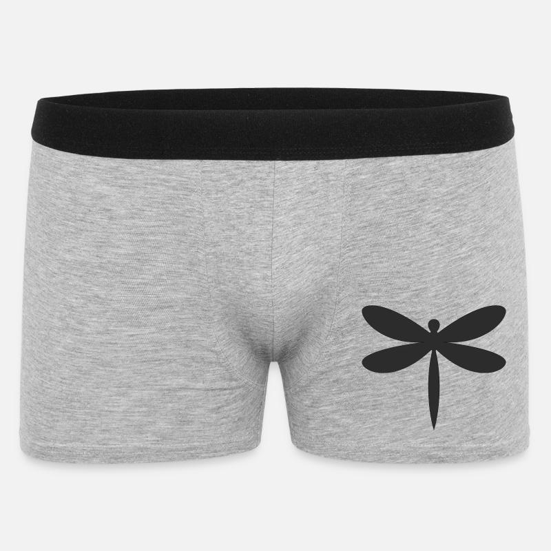 Libelle Silhouette  - Männer Boxer Shorts - Grau meliert
