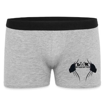 Look but please don't touch - Men's Boxer Shorts - heather grey - Front