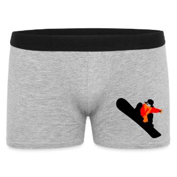Snowboard - Männer Boxer Shorts - Grau meliert - Vorne