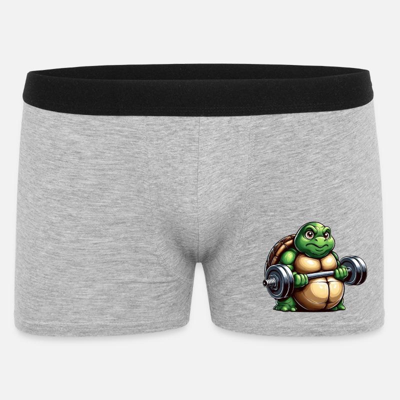 Grim Turtle Dumbbell Training Workout - Men's Boxer Shorts - heather grey