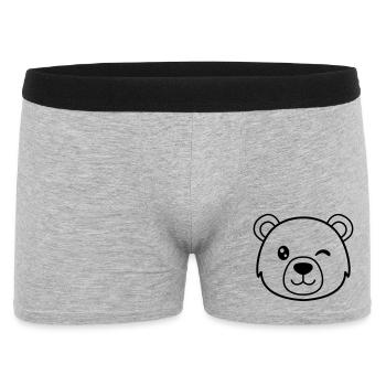 Wink bear. The bear gives the go-ahead - Men's Boxer Shorts - heather grey - Front