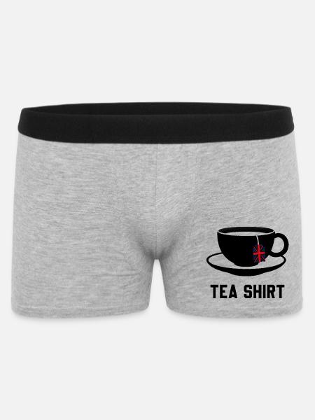 Tea Shirt – Calm Teacup Pun - Men's Boxer Shorts - heather grey